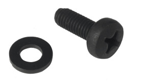 Caymon KS600 - M6x16mm DIN7985 Schraube mit Nylon-Unterlegscheibe, schwarz, 100 Stück VPE