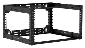 Caymon OPR306A/B | 19" 6HE Rack, offene Ausführung, tiefenverstellbar von 300-450mm, schwarz