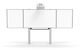 SMF Pylonensystem Doppelumlenkrolle Boden/Wand mit Flügeln für Whiteboard mit interaktivem Projektor