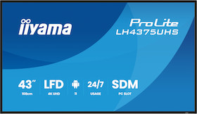 iiyama ProLite LH4375UHS-B2AG 44" 4K Digital Signage Display mit 24/7 Betriebszeit, Android OS, Sign