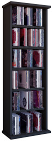 VCM CD/DVD Regal "Vostan" ohne Glastür - Farbe: schwarz