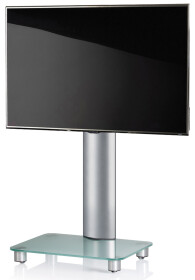 VCM TV Standfuß "Tosal" Silber, Mattglas inkl. Rollen