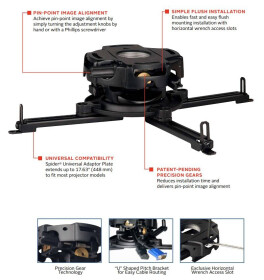 Peerless-AV PRG-UNV – Precision Projektorhalterung mit Spider® Universal-Adapterplatte für Projektor