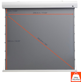 celexon 135" HomeCinema Motorleinwand Tension 298 x 168 cm - Dynamic Slate ALR