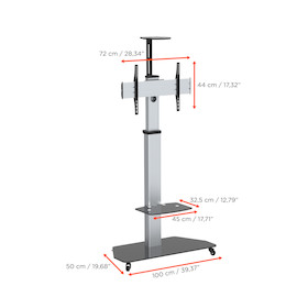 celexon Professional höhenverstellbarer Display Rollwagen Adjust-3270MP