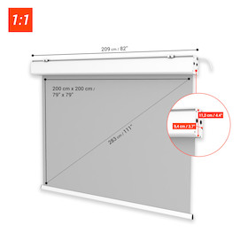 celexon Leinwand Motor Expert 200 x 200 cm