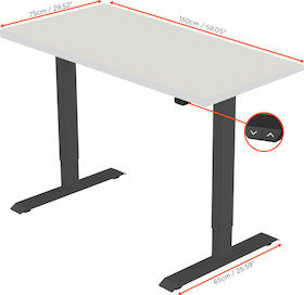 celexon elektrisch höhenverstellbarer Schreibtisch Economy eAdjust-71121 - schwarz, inkl. Tischplatt