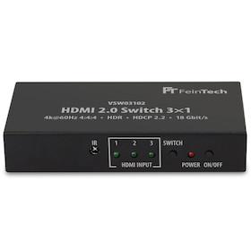 FeinTech VSW03102 HDMI Switch 3 In 1 Out | 4K 60Hz | Auto-Switching