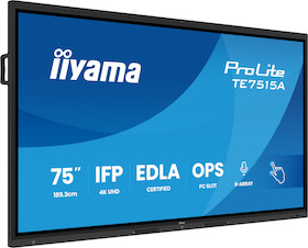 iiyama ProLite TE7515A-B1AG 75" 4K UHD Google EDLA-zertifiziertes interaktives Display