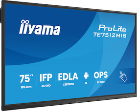 iiyama ProLite TE7512MIS-B4AG Interaktiver 75" 4K UHD Touchscreen für eine interaktive Zusammenarbei
