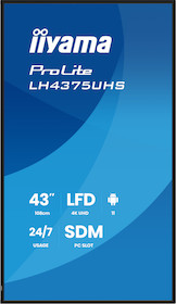 iiyama ProLite LH4375UHS-B2AG 44" 4K Digital Signage Display mit 24/7 Betriebszeit, Android OS, Sign