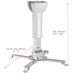 celexon Beamer-Deckenhalterung universal MultiCel Pro 4060 - weiß - 40-60 cm