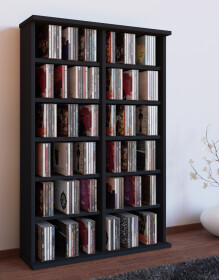VCM CD / DVD Möbel Ronul - Schrank / Regal ohne Glastür in 7 Farben: schwarz