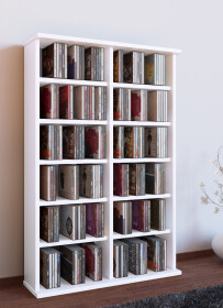 VCM CD / DVD Möbel "Ronul" - Schrank / Regal ohne Glastür in 7 Farben: weiß