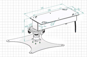 PeTa Deckenhalter ROTO Höhe 185 mm