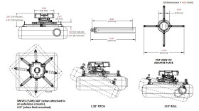Peerless-AV PRG-UNV – Precision Projektorhalterung mit Spider® Universal-Adapterplatte für Projektor