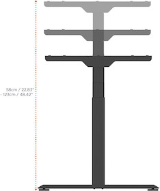 celexon höhenverstellbarer Schreibtisch Pro eAdjust-58123 - schwarz, inkl. Tischplatte 175 x 75 cm