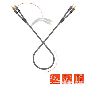 celexon 2x Cinch Stereo Audiokabel 2,0m - Professional Line
