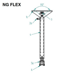 PeTa Deckenhalterung NG Flex, 40-70cm mit Klemmhebel
