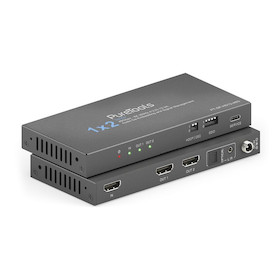 Purelink PureTools - 1x2 HDMI2.1 Splitter - 48Gbps - 8K (60Hz 4:2:0) 12 bit, Audio De-Embedding und