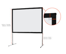 celexon Faltrahmen Leinwand Mobil Expert 366 x 274cm, Frontprojektion - Demoware