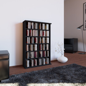 VCM CD / DVD Möbel Ronul - Schrank / Regal ohne Glastür in 7 Farben: schwarz