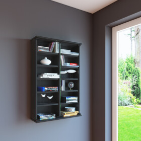 VCM CD / DVD Wandregal "Zuntisa" | Wand Regal Hänge Vitrine Schrank Schwarz