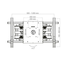 Hagor BrackIT XXL HD II neig- und schwenkbare Wandhalterung für 65 - 98“ | max. VESA 1000x600 | Trag