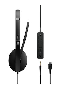 EPOS ADAPT 165T USB-C II - schnurloses Dual Headset mit USB-C + Klinkenstecker 3,5 mm | zertifiziert