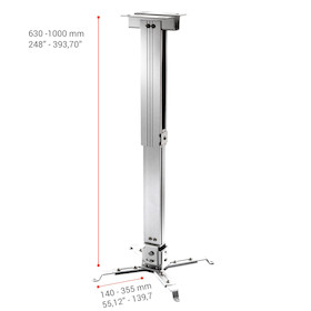 celexon Deckenhalterung universal MultiCel Economy 63100S - silber - 63-100 cm