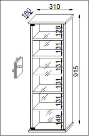 VCM CD / DVD Möbel Vetro - Schrank / Regal in 7 Farben: weiß