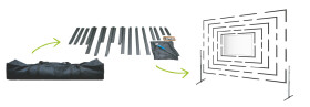 DELUXX Professional mobile Rahmenleinwand Frontprojektion - 4:3 - 427x320cm - 210''