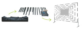 DELUXX Professional mobile Rahmenleinwand Rückprojektion - 4:3 - 427x320cm - 210''