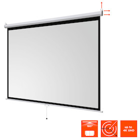 celexon basic line Rolloleinwand 200 x 150cm,Leinwand Format 16:9 , Heimkino Leinwand, Beamerleinwan