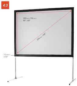 celexon Faltrahmen Leinwand Mobil Expert 203 x 152cm, Frontprojektion - Demoleinwand