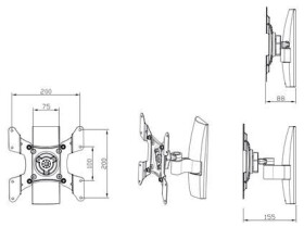VCM Wandhalterung "TS 1", Schwarz