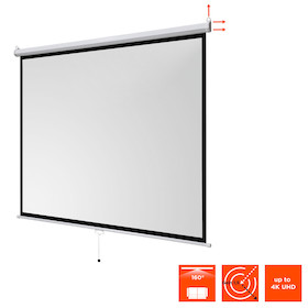 celexon basic line Rolloleinwand 240 x 240cm,Leinwand Format 1:1 , Heimkino Leinwand, Beamerleinwand