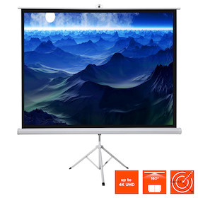 celexon basic line Stativleinwand 220 x 220cm,Leinwand Format 1:1, Heimkino Leinwand, Beamerleinwand