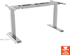 celexon höhenverstellbarer Schreibtisch Pro eAdjust-58123 - weiß, inkl. HPL Tischplatte 150 x 75 cm