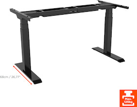 celexon höhenverstellbarer Schreibtisch Pro eAdjust-58123 - schwarz, inkl. HPL Tischplatte 175 x 75