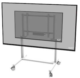celexon Professional elektrisch höhenverstellbarer Display Rollwagen Adjust-42100MW - 65cm