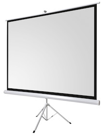 celexon basic line Stativleinwand 220 x 220cm,Leinwand Format 1:1, Heimkino Leinwand, Beamerleinwand