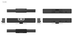 Nexvoo NexBar DoubleView N120U AI-Powered Video Konferenzkamera, 4K, 120° FOV, 8M, 30fps
