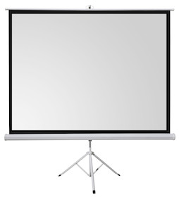 celexon basic line Stativleinwand 220 x 220cm,Leinwand Format 1:1, Heimkino Leinwand, Beamerleinwand