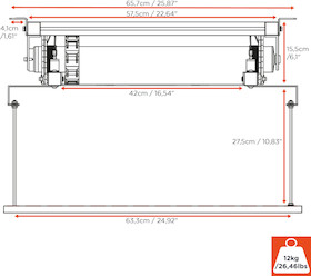 celexon Beamer Deckenlift PL1000 Plus - max. ausfahrbar bis 96 cm - 25kg Traglast