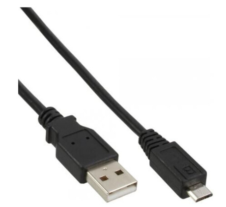 InLine Micro-USB 2.0 Kabel, USB-A Stecker an Micro-B Stecker, schwarz, 3m