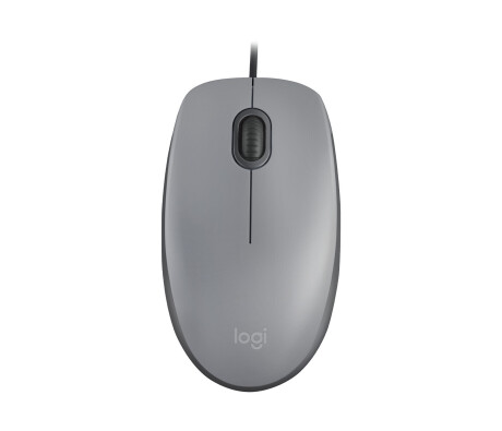 Logitech M110 Silent Maus, kabelgebunden, Mittelgrau