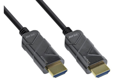 InLine HDMI AOC Kabel, Ultra High Speed HDMI Kabel, 8K4K, schwarz, 10m