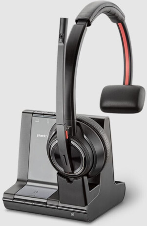 Plantronics W8210-M SAVI Office Monaurales DECT-Headset-System für Microsoft Teams mit Anschluss für