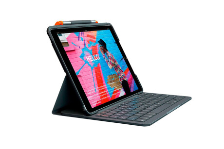 Logitech Slim Folio Tastatur und Foliohülle für Apple 10.2-inch iPad (7. Generation, 8. Generation),